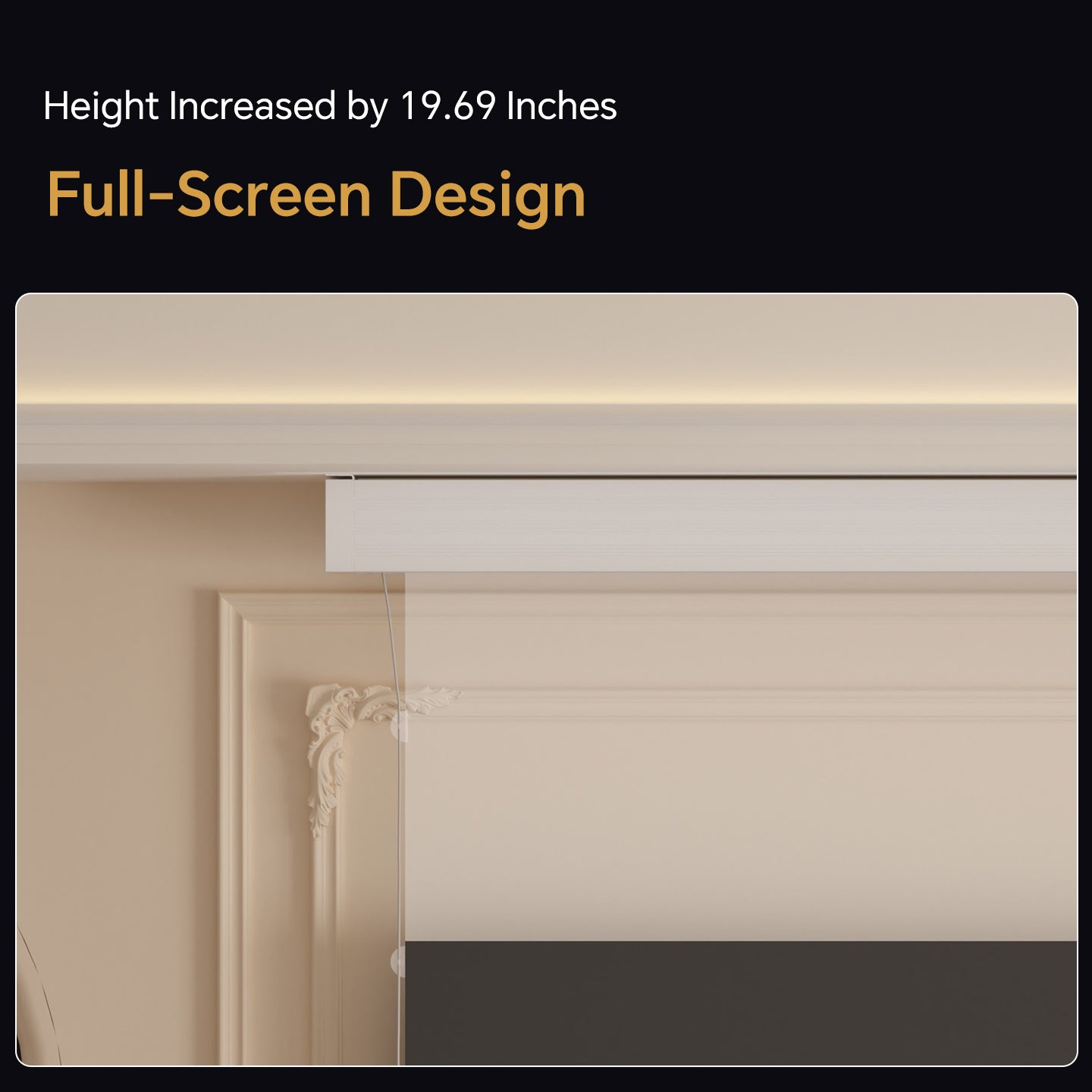 Airuier Rechargeable Fresnel ALR Drop-Down Screen (Long-Throw) - Height Increased by 19.69 Inches, Full-Screen Design