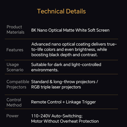 Airuier Electric Tension White Photon Projection Screen