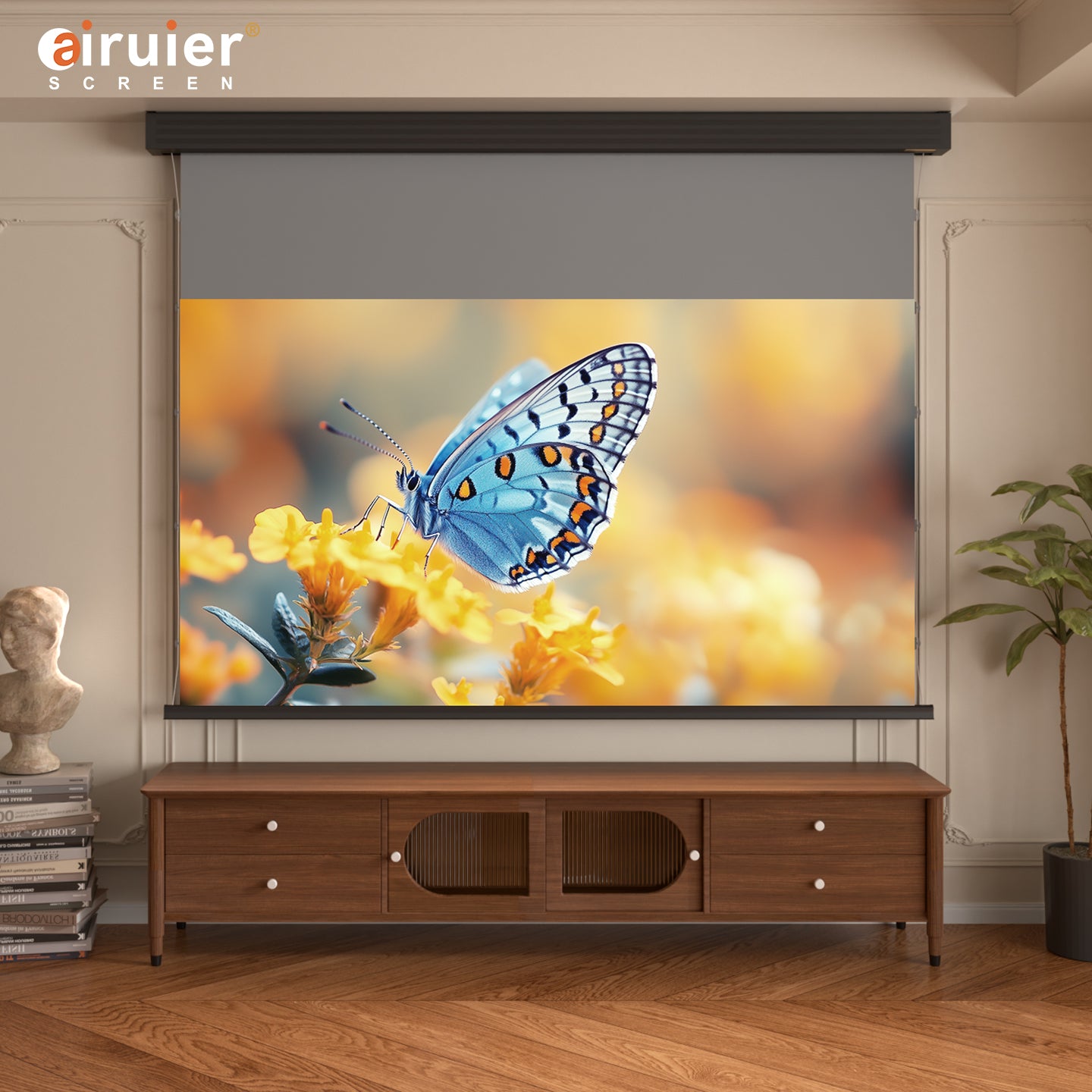 Airuier  Electric Tensioned Gray Photon Long-Focus Projection Screen