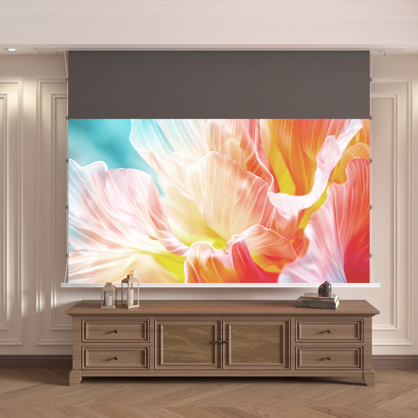 Airuier Motorized In-Ceiling Black Photon ALR Projection Screen - product photo 3