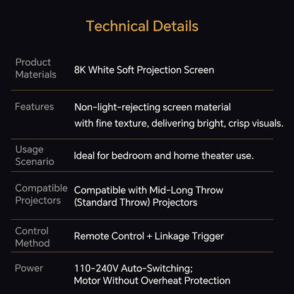 Airuier  Ultra-short shell white electric pull-down projection screen